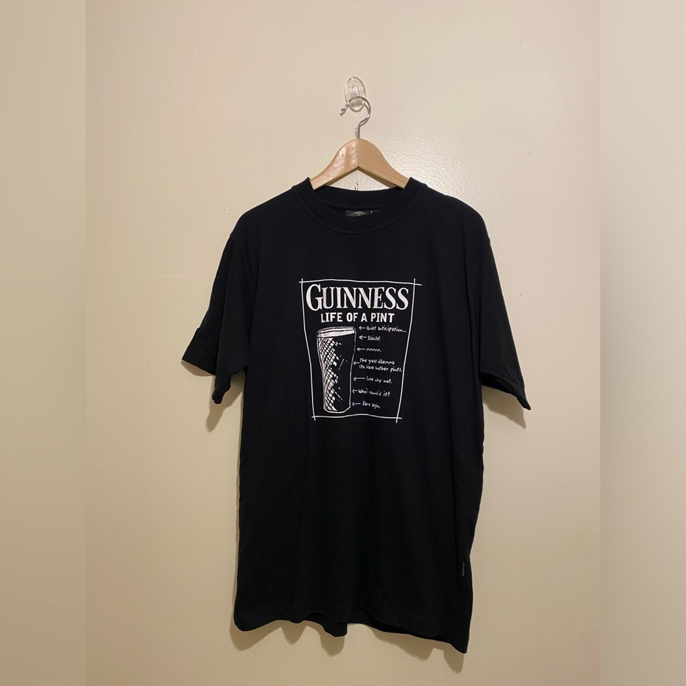 Guinness Black Short Sleeve Cotton Tee. Size M
